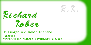 richard kober business card